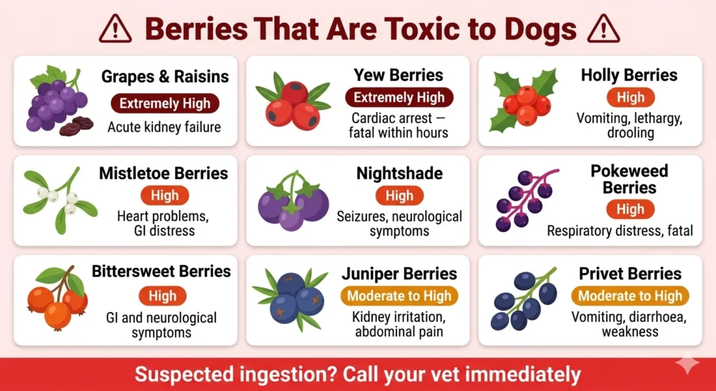 Toxic berries for dogs infographic